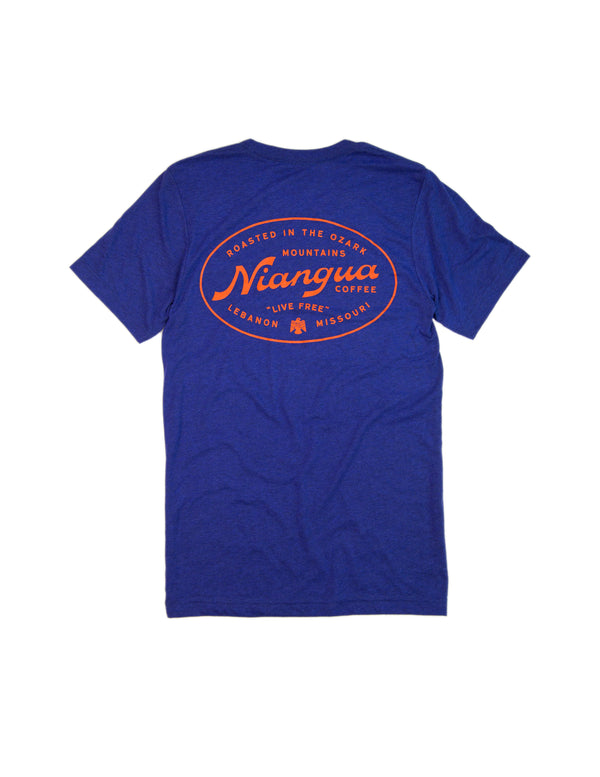 Blue Campground Tee Shirt - Back
